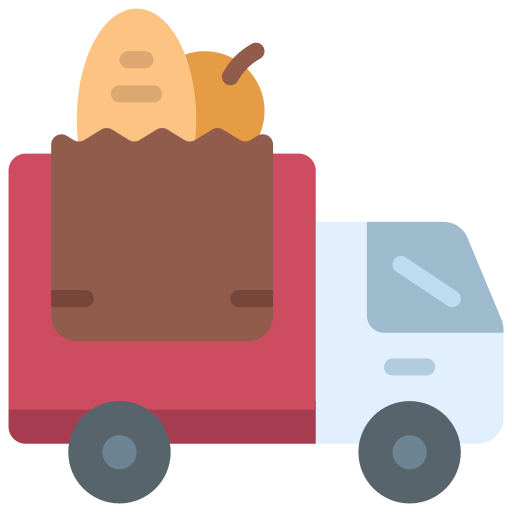 Grocery truck Juicy Fish Flat icon