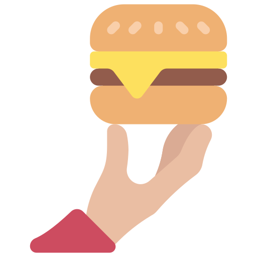Hamburger Juicy Fish Flat icon