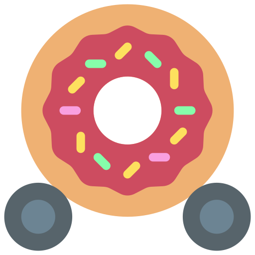 Doughnut truck Juicy Fish Flat icon
