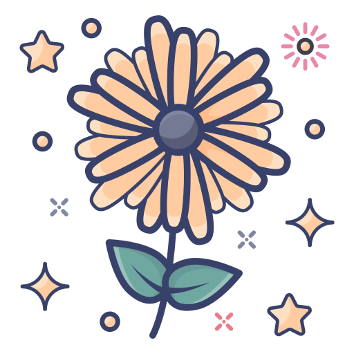 Chrysanthemum Generic Outline Color icon