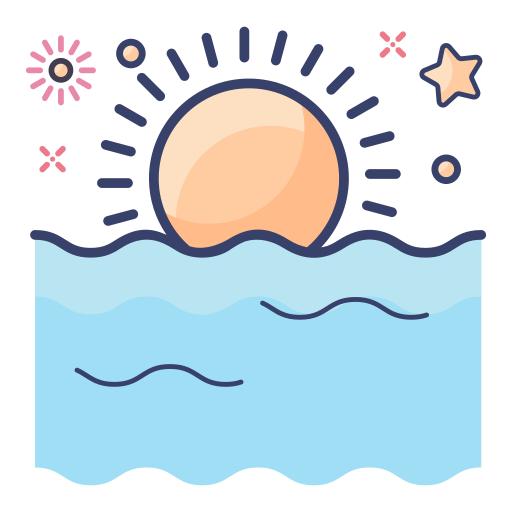 해변 일몰 Generic Outline Color icon