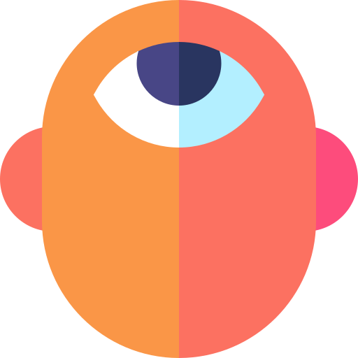 derde oog Basic Straight Flat icoon