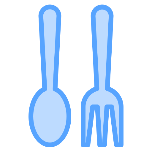 cuchara y tenedor Catkuro Blue icono