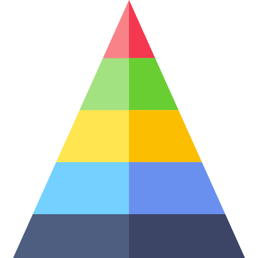grafico a piramide Basic Straight Flat icona