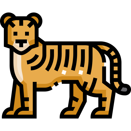 Тигр Detailed Straight Lineal color иконка