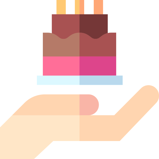 Birthday cake Basic Straight Flat icon