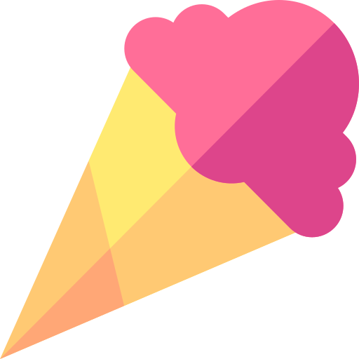 Ice cream cone Basic Straight Flat icon