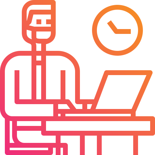 temps de travail Mangsaabguru Lineal Gradient Icône