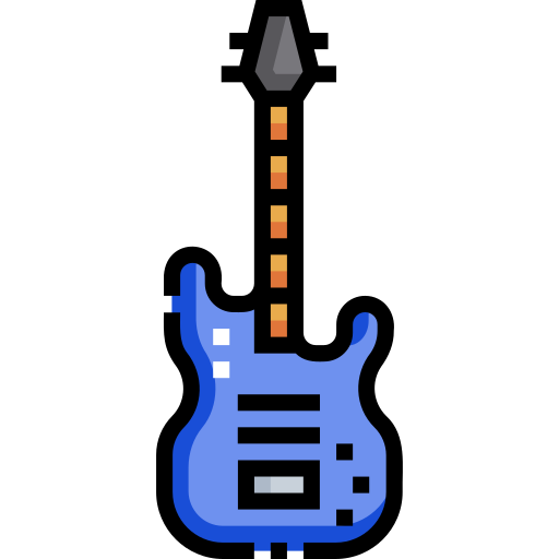 전자 기타 Detailed Straight Lineal color icon