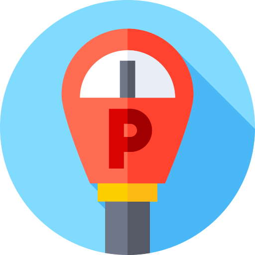 parkeermeter Flat Circular Flat icoon