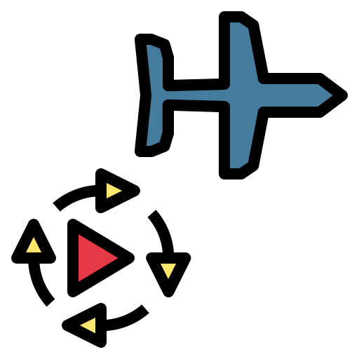 vliegtuigen Generic Outline Color icoon