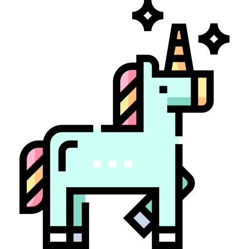 unicornio Detailed Straight Lineal color icono