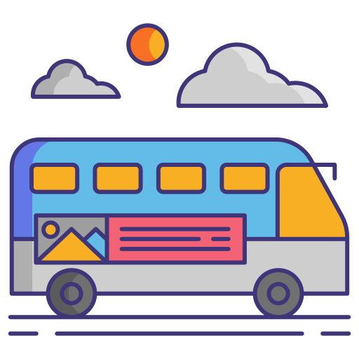 autobus Flaticons Lineal Color icona