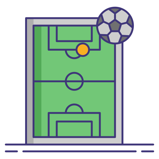 campo de fútbol Flaticons Lineal Color icono