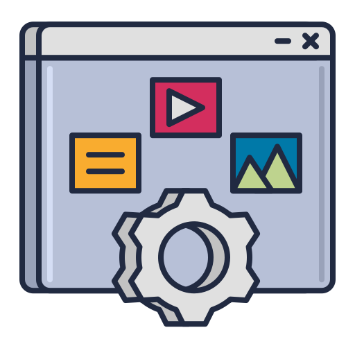 contentmanagement systeem Flaticons Lineal Color icoon