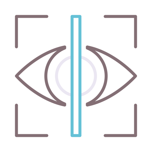 escaneo de retina Flaticons Lineal Color icono
