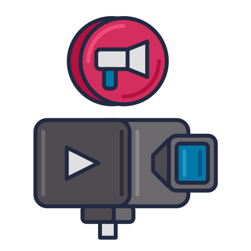 marketing video Flaticons Lineal Color icona