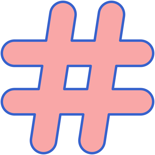 hashtags Flaticons Lineal Color Ícone