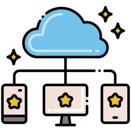Cloud sharing Flaticons Lineal Color icon