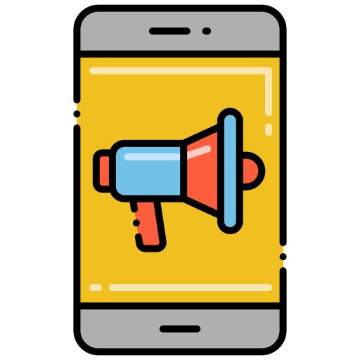 marketing mobile Flaticons Lineal Color icona