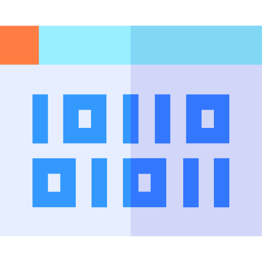 Binary code Basic Straight Flat icon