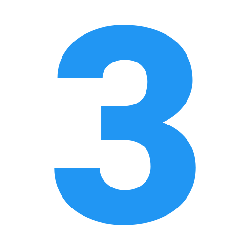 番号 3 Generic Blue icon
