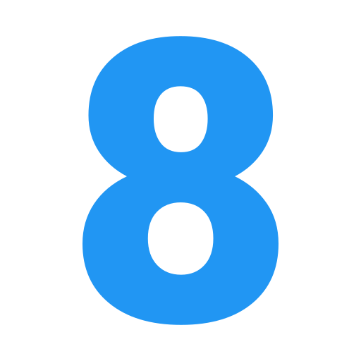 Number 8 Generic Blue icon