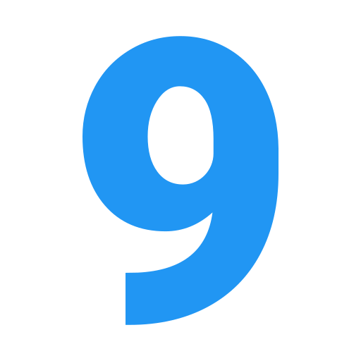 Number 9 Generic Blue icon
