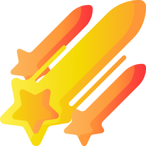 Shooting star 3D Basic Gradient icon