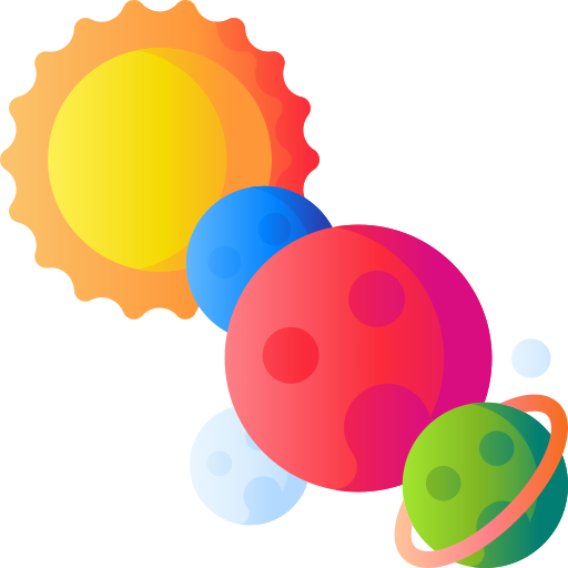 zonnestelsel 3D Basic Gradient icoon