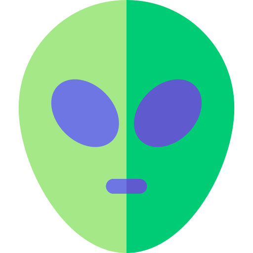 buitenaards wezen Basic Rounded Flat icoon