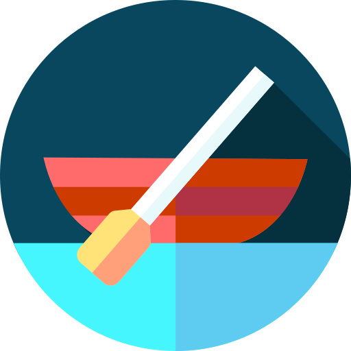 Canoe Flat Circular Flat icon