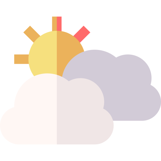 chmury i słońce Basic Straight Flat ikona