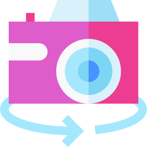 camera draaien Basic Straight Flat icoon
