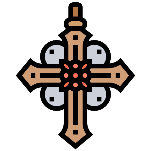cruz bizantina Meticulous Lineal Color icono