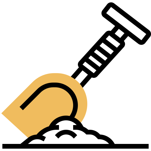 Shovel Meticulous Yellow shadow icon