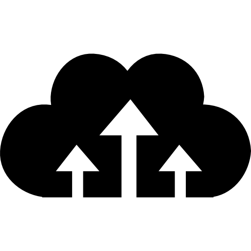 Cloud upload symbol for interface  icon