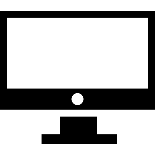 ekran monitora w kolorze białym  ikona
