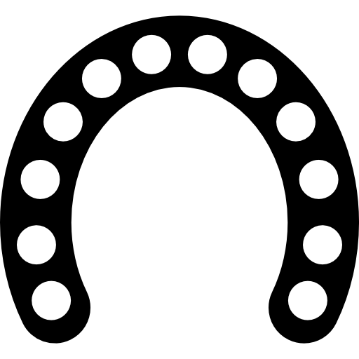curva de herradura con agujeros circulares a lo largo de toda su extensión  icono