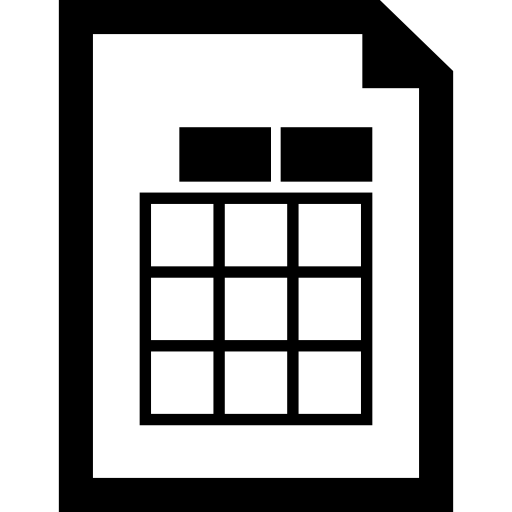 símbolo de interface de documento de tabela  Ícone