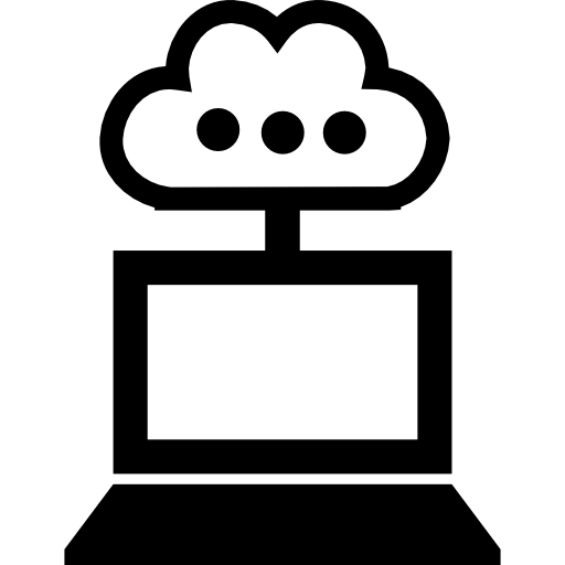 Computer cloud connection interface symbol  icon