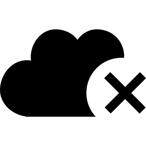 verwijder uit het cloud-interfacesymbool met een kruis  icoon