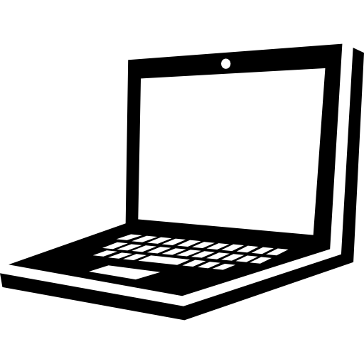 laptop en perspectiva con vista de botones de teclado  icono
