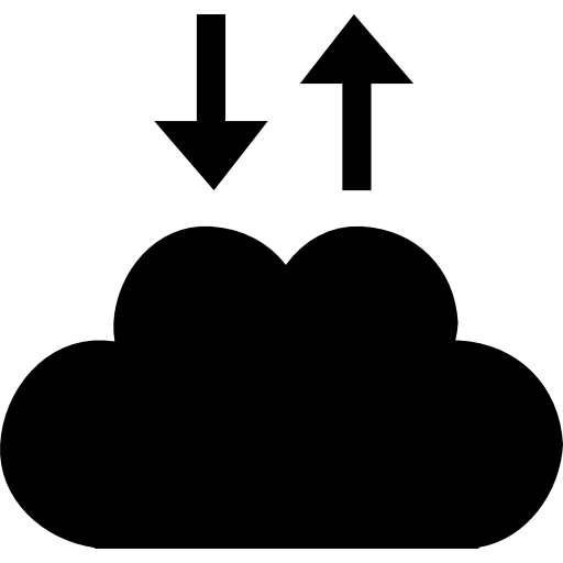 símbolo de interface de troca de nuvem com setas para cima e para baixo  Ícone