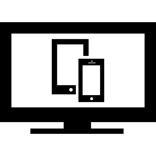 responsief symbool met drie verschillende monitoren  icoon