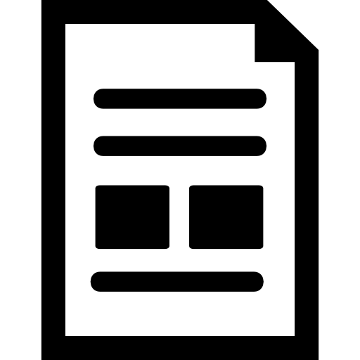 símbolo de interfaz de documento con imágenes y texto  icono