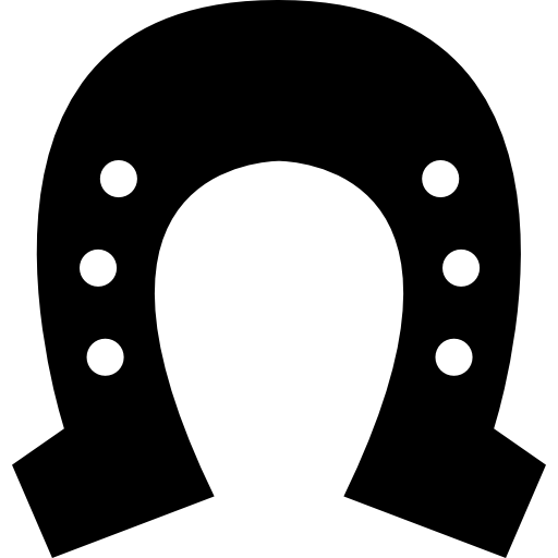 forma de herradura con seis pequeños agujeros.  icono