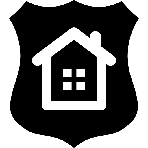 House in a shield  icon