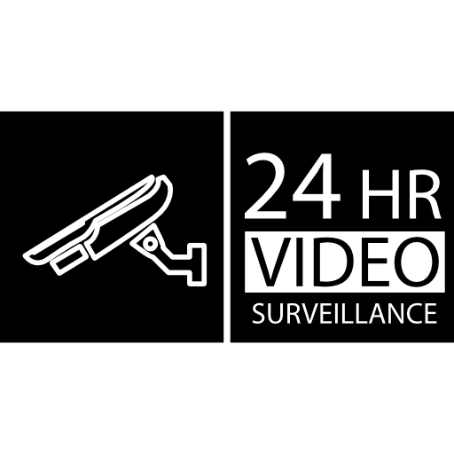 24 hours video surveillance symbol  icon