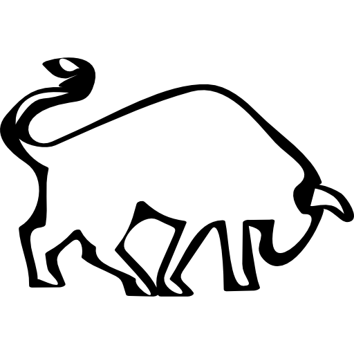 profilo della vista laterale del toro  icona